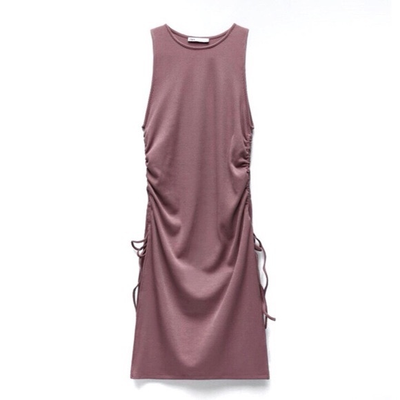 NWOT ZARA Ruched Ribbed Top - Picture 3 of 4